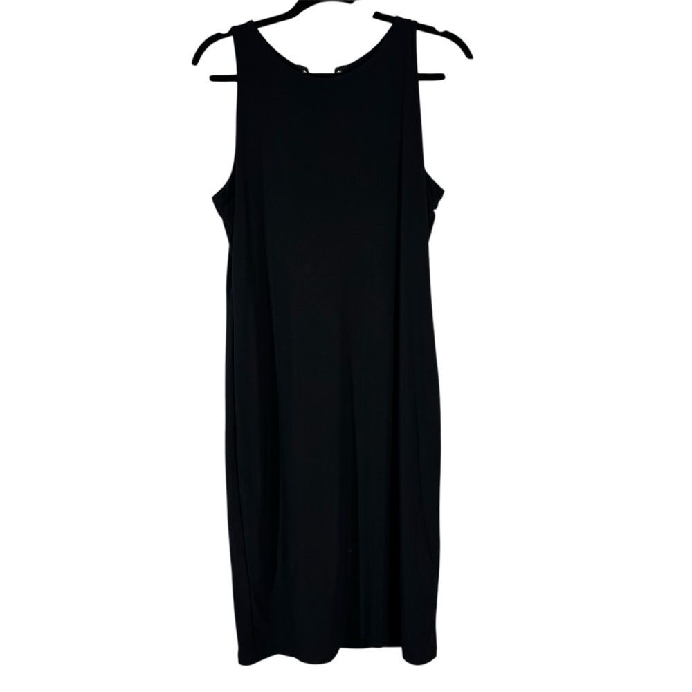 White House Black Market Jersey Lace Up Back Midi Dress Sleeveless Sheath Large